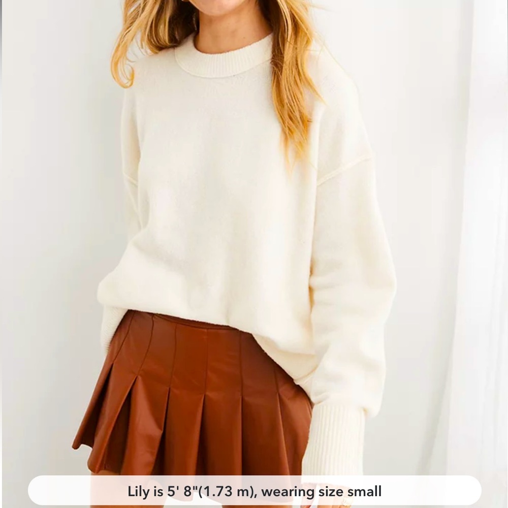 Aerie Unreal Sweater Cream Soft Size Large